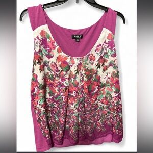Allen B. By Allen Schwartz Floral Sleeveless Blouse - Purple and Multicolor
